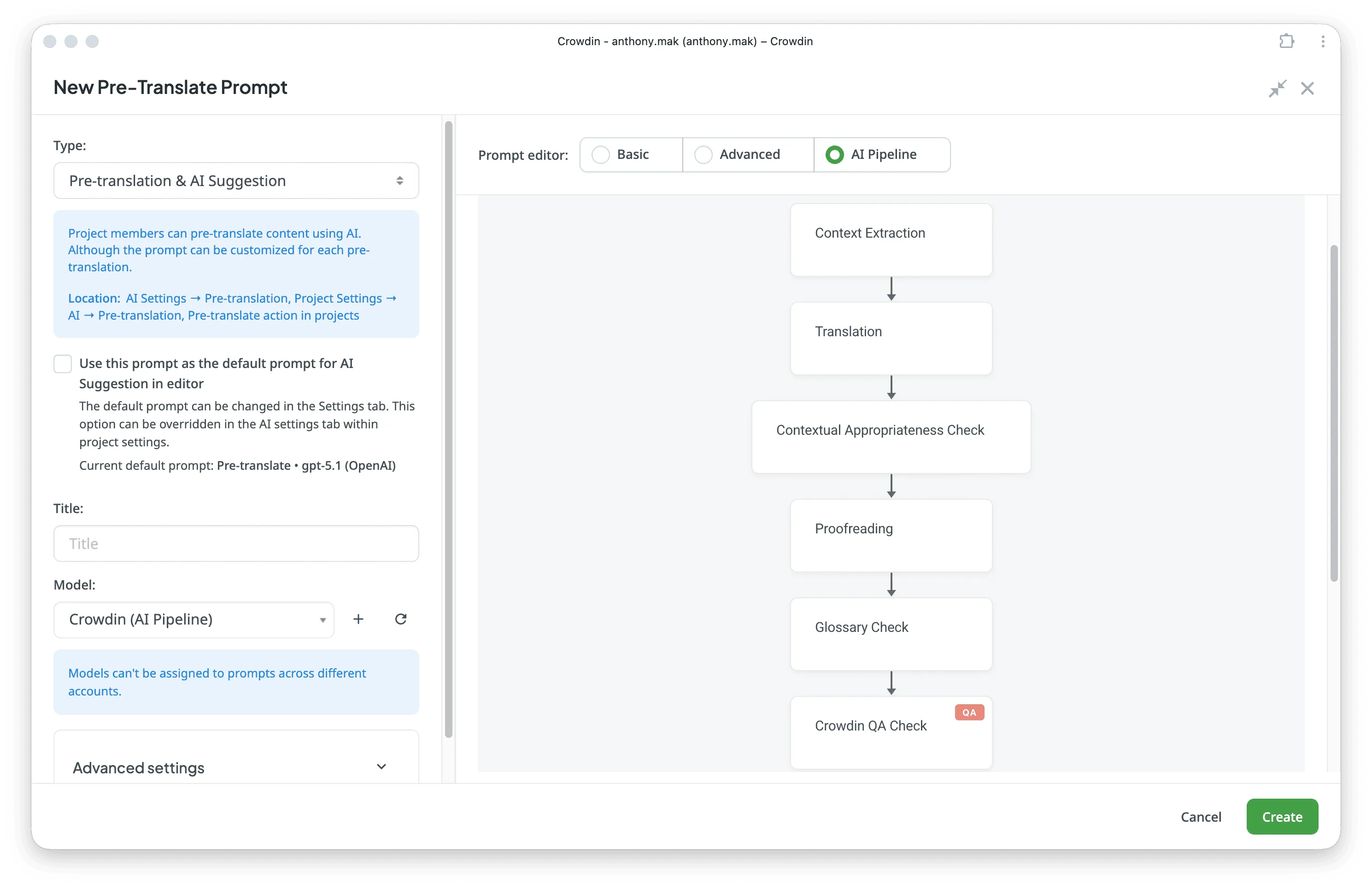 UI Localization AI Pipeline in Crowdin